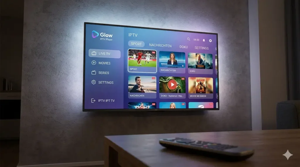 Beste IPTV App Interface auf Smart TV 2026
