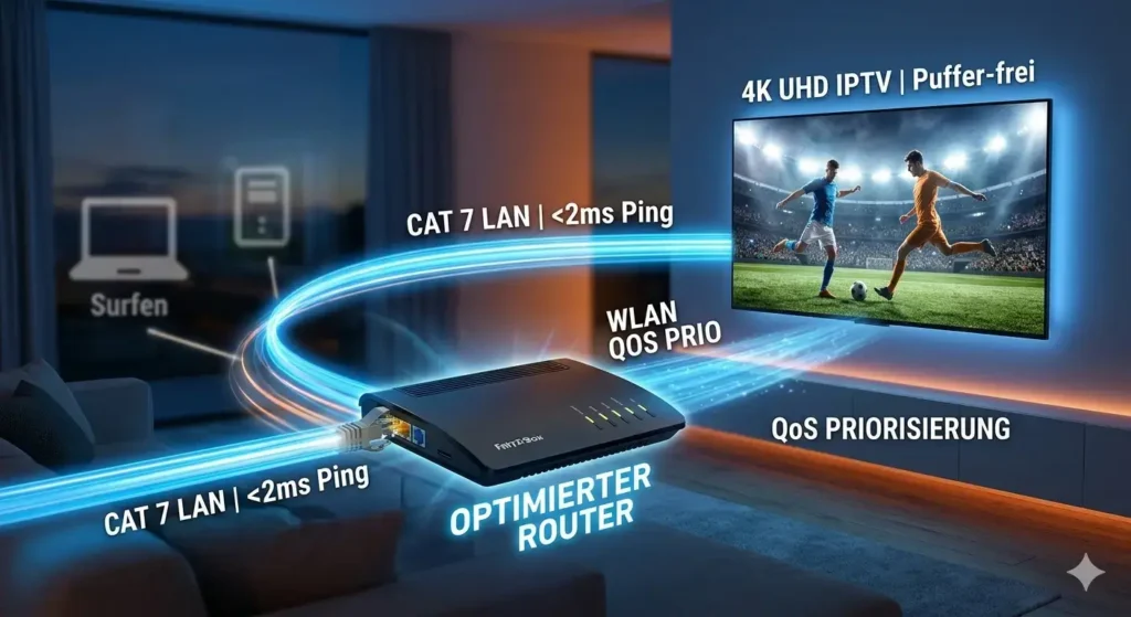 IPTV Heimnetzwerk optimieren LAN Kabel FRITZ!Box 2026