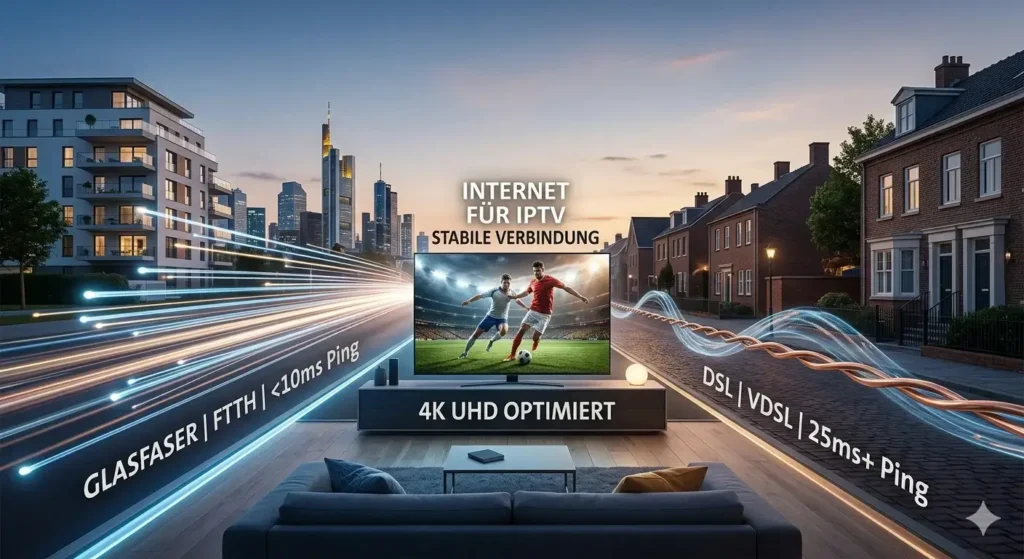 Internet für IPTV Glasfaser vs DSL Vergleich Deutschland 2026